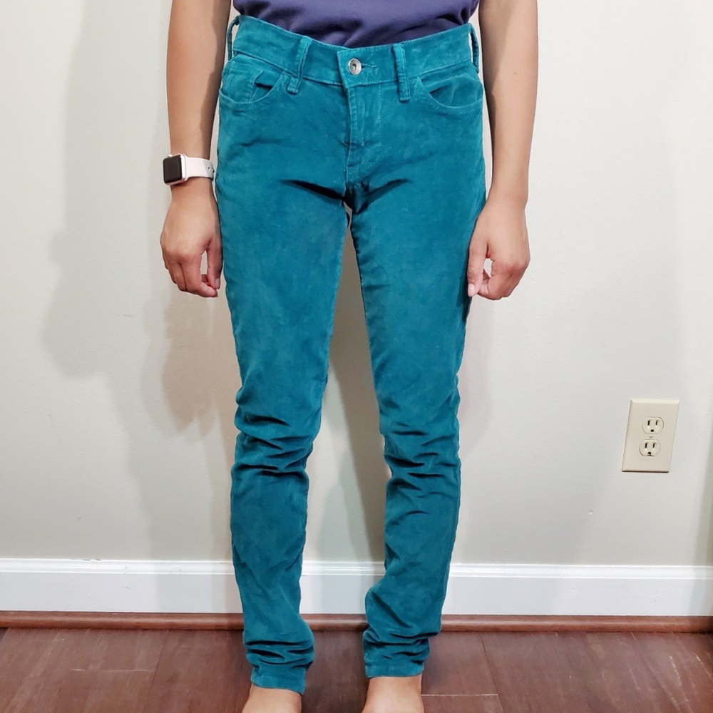 Lucky Brand Teal Blue Mid-rise Skinny Corduroy